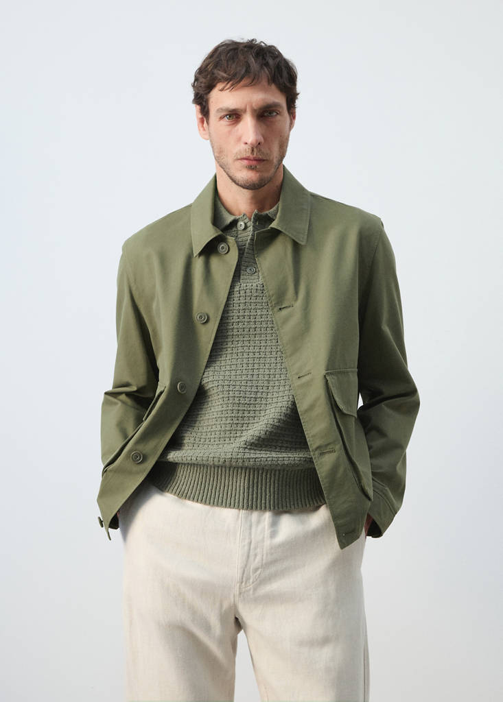 Lightweight cotton lyocell jacket — Khaki