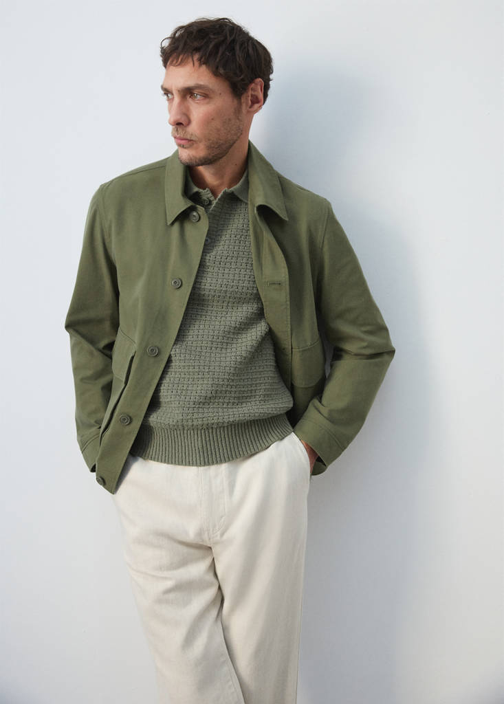 Lightweight cotton lyocell jacket — Khaki