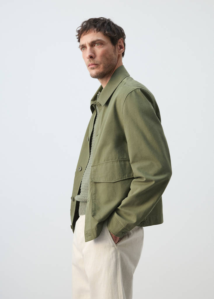 Lightweight cotton lyocell jacket — Khaki