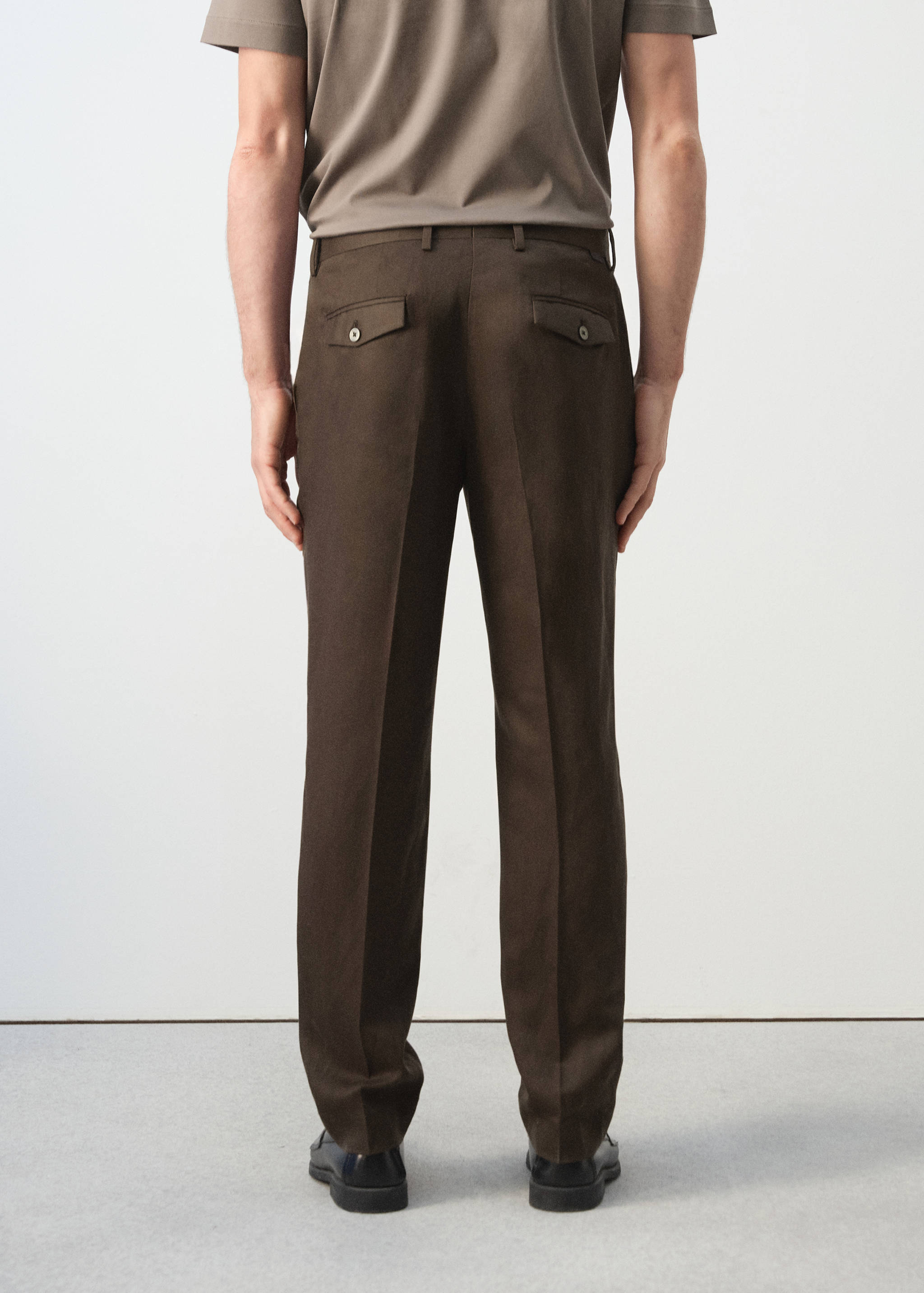 Pantalón slim fit lyocell lino - Reverso del artículo