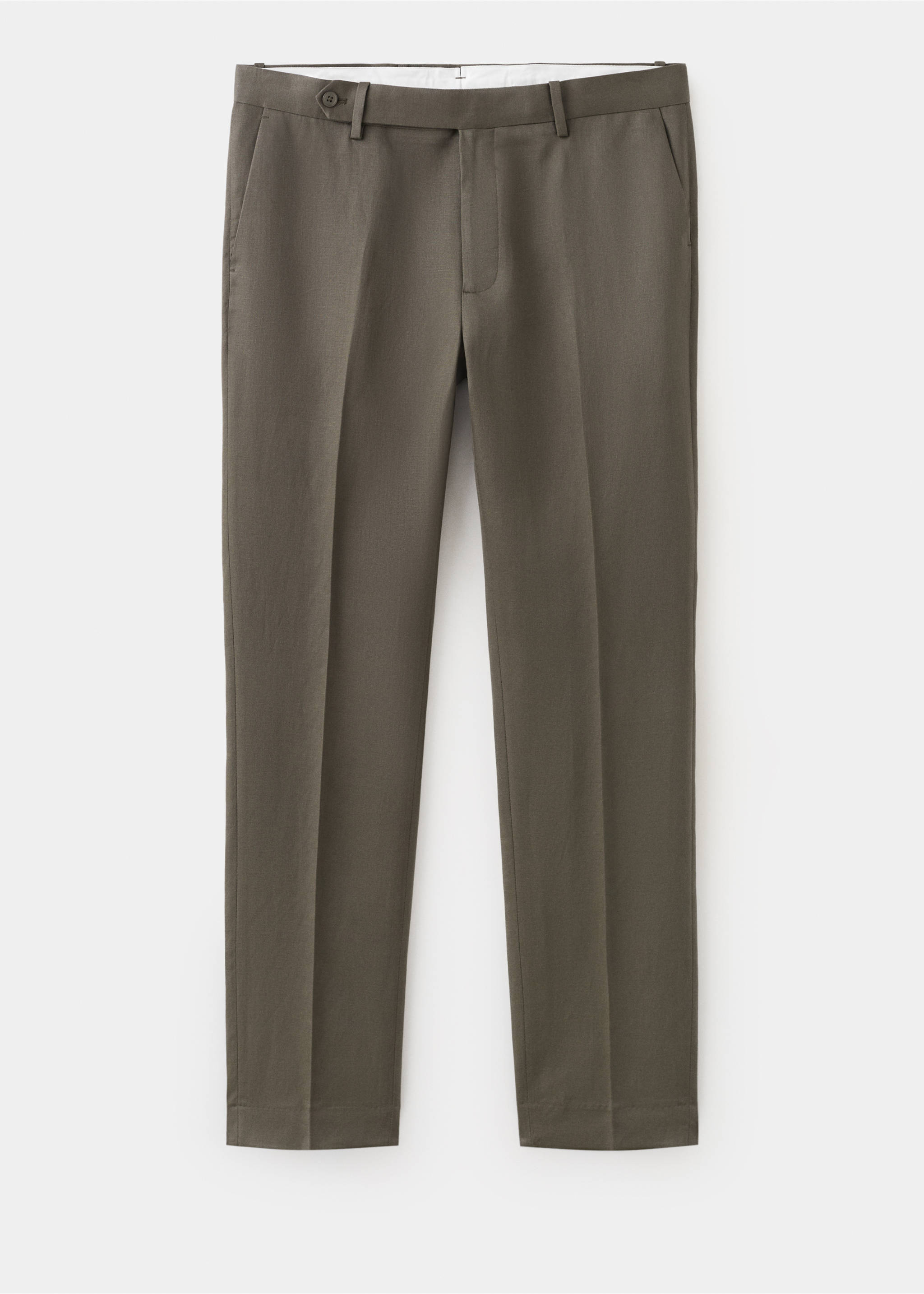 Pantalón slim fit lyocell lino - Artículo sin modelo, Marrón medio. Ref: 27025933-00.