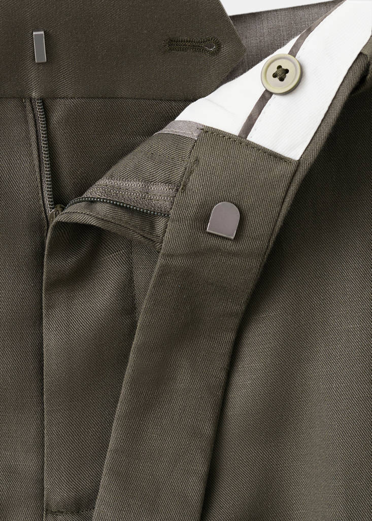 Slim-fit lyocell linen trousers — Medium Brown
