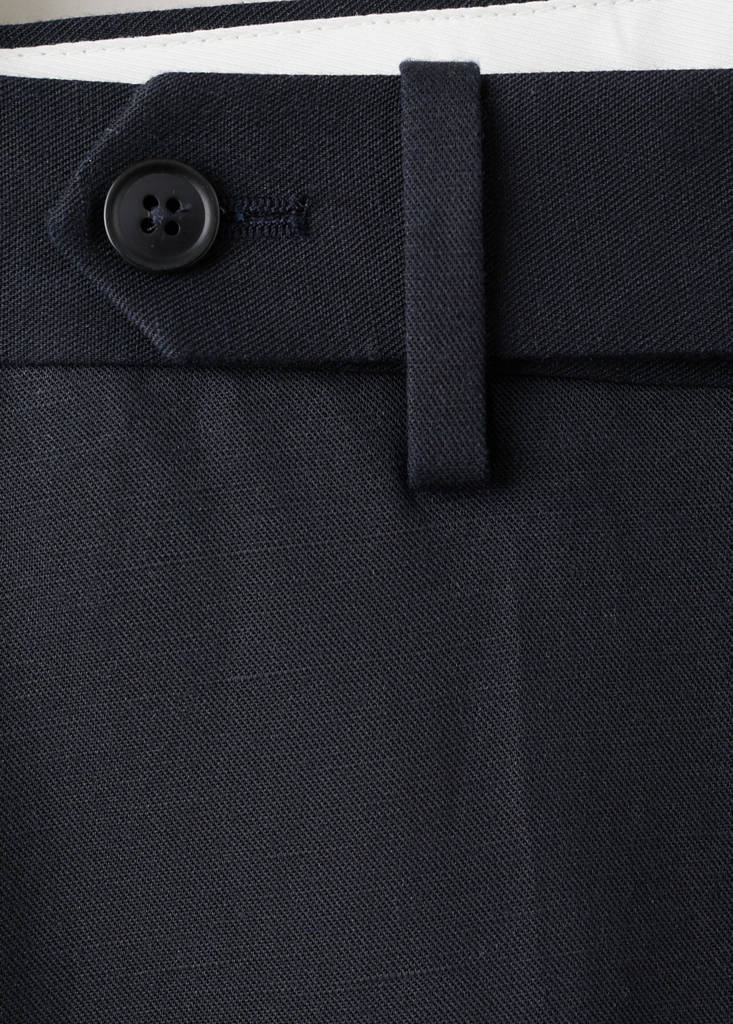 Slim-fit lyocell linen trousers — Navy