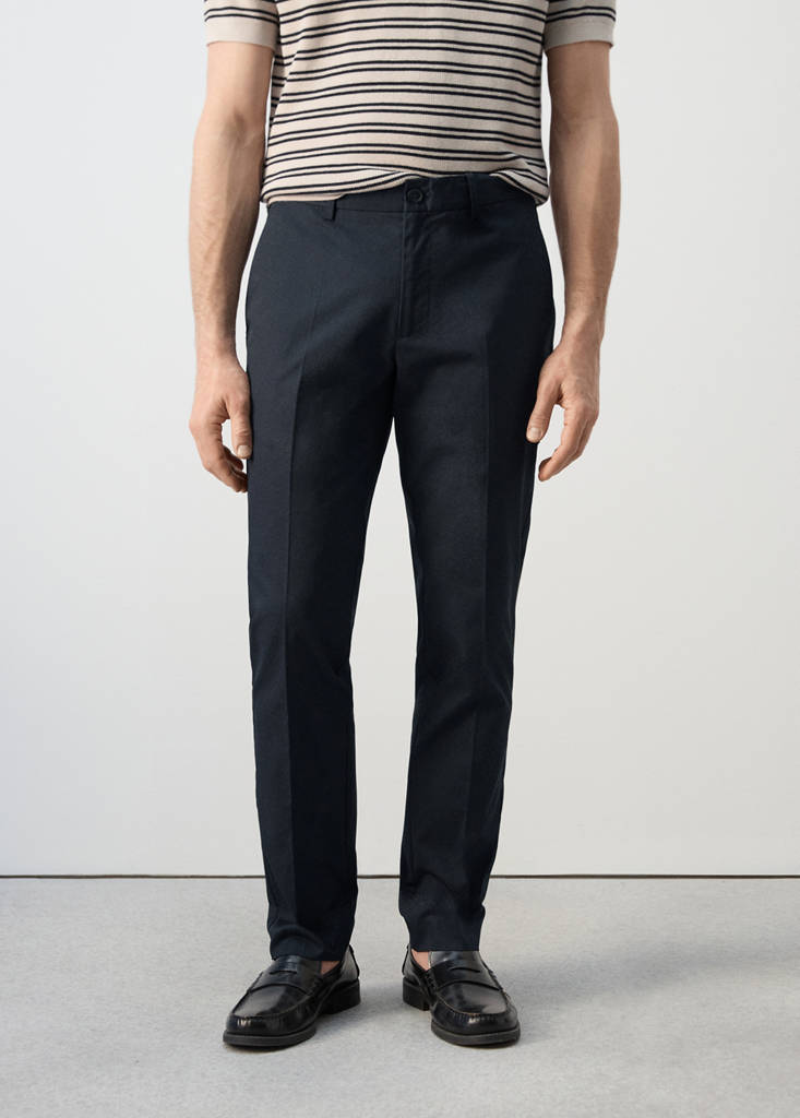 Pantalón sarga 100% algodón slim fit