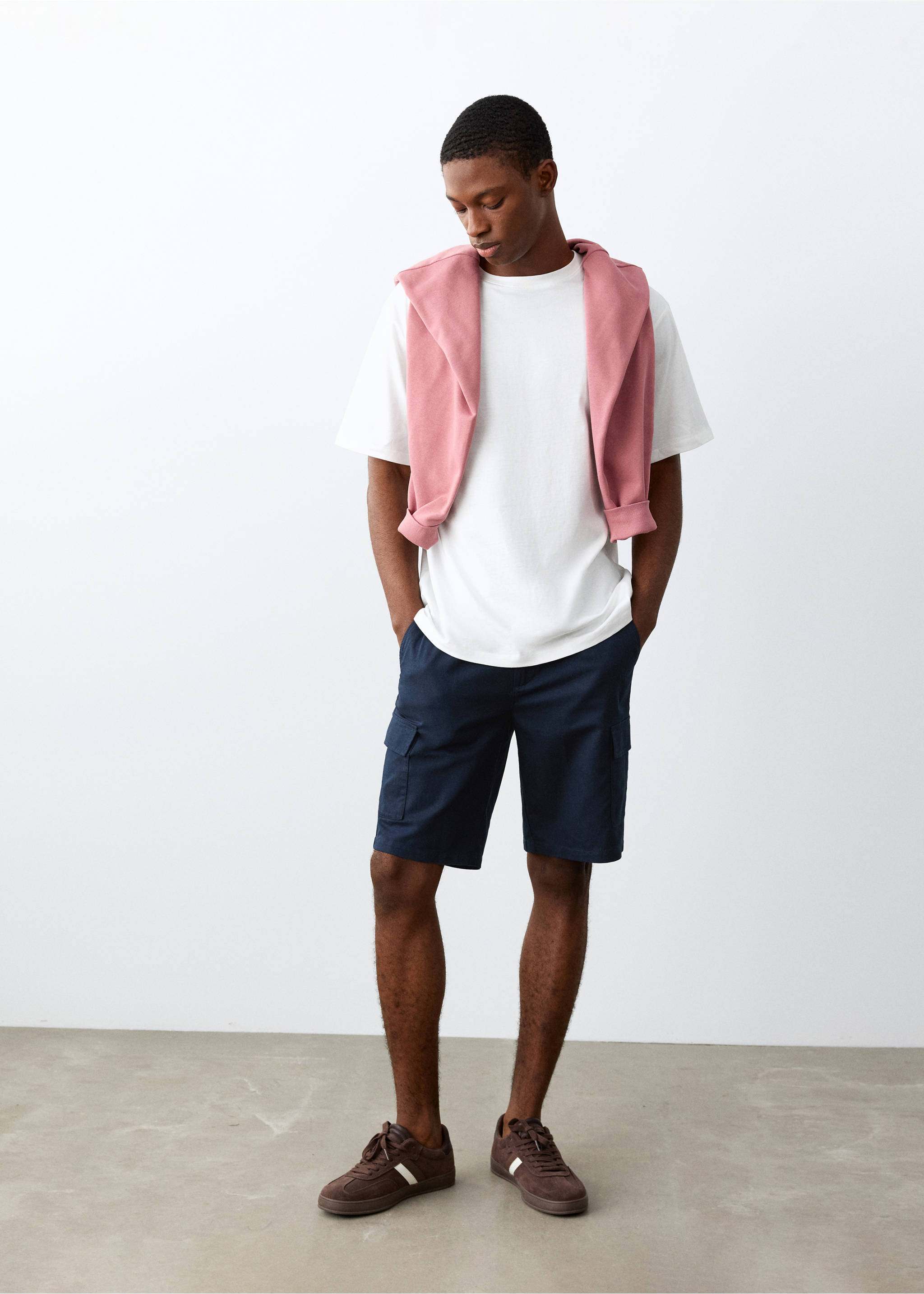 Bermudas bolsillos cargo - Plano general, Azul marino. Ref: 27025935-00.