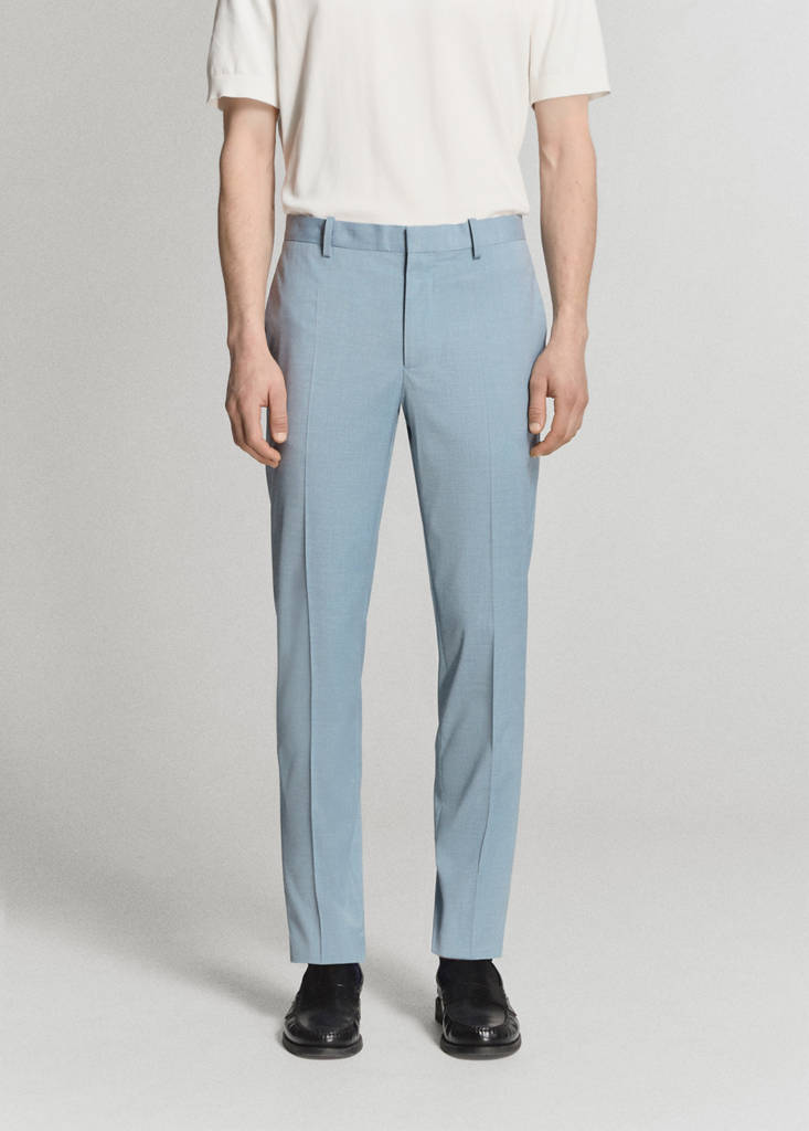 Stretch fabric super slim-fit suit trousers — Sky Blue
