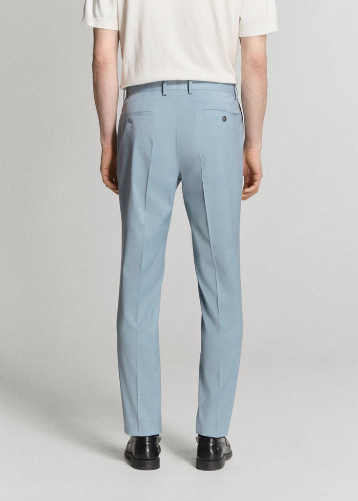 Stretch fabric super slim-fit suit trousers — Sky Blue