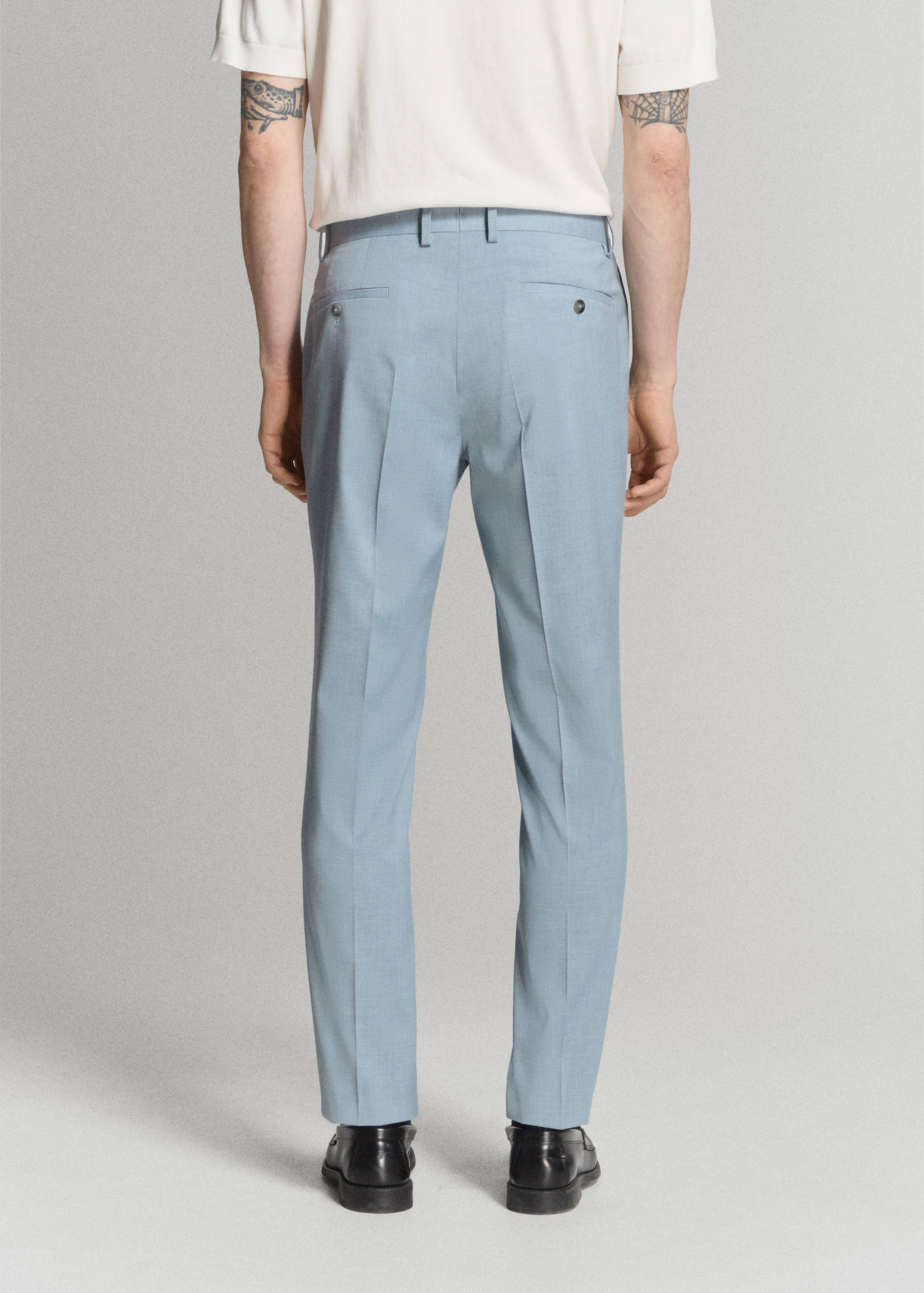 Stretch fabric super slim-fit suit trousers - Reverse of the article