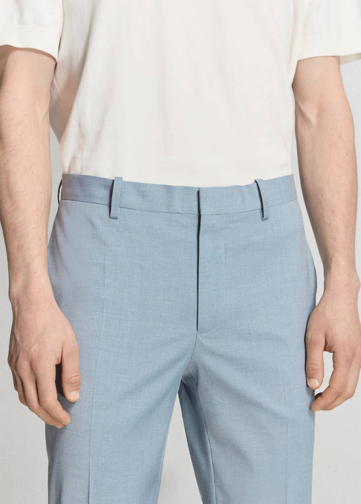 Stretch fabric super slim-fit suit trousers — Sky Blue