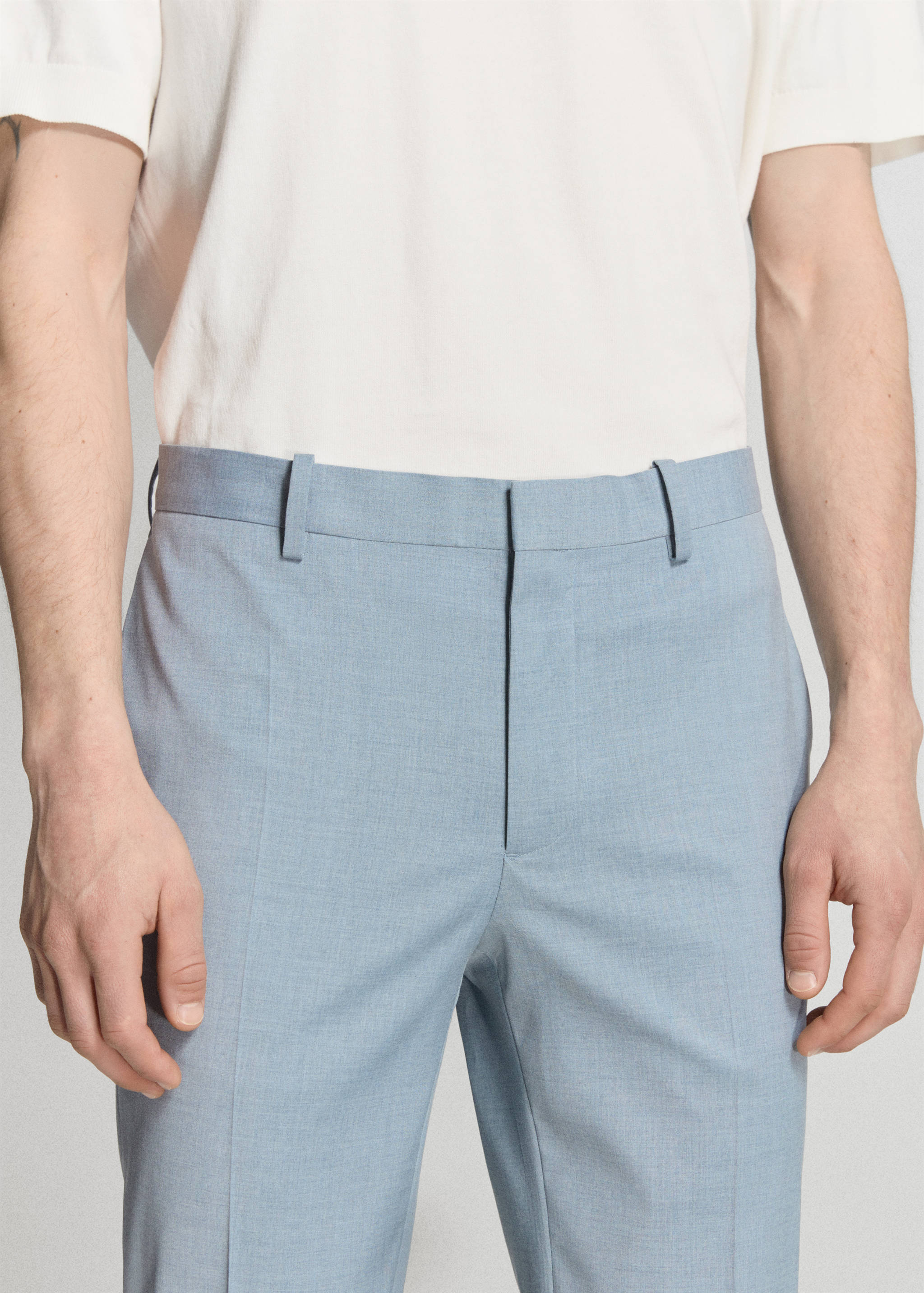 Stretch fabric super slim-fit suit trousers - Details of the article 1