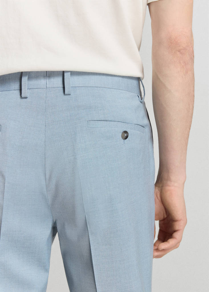 Stretch fabric super slim-fit suit trousers — Sky Blue