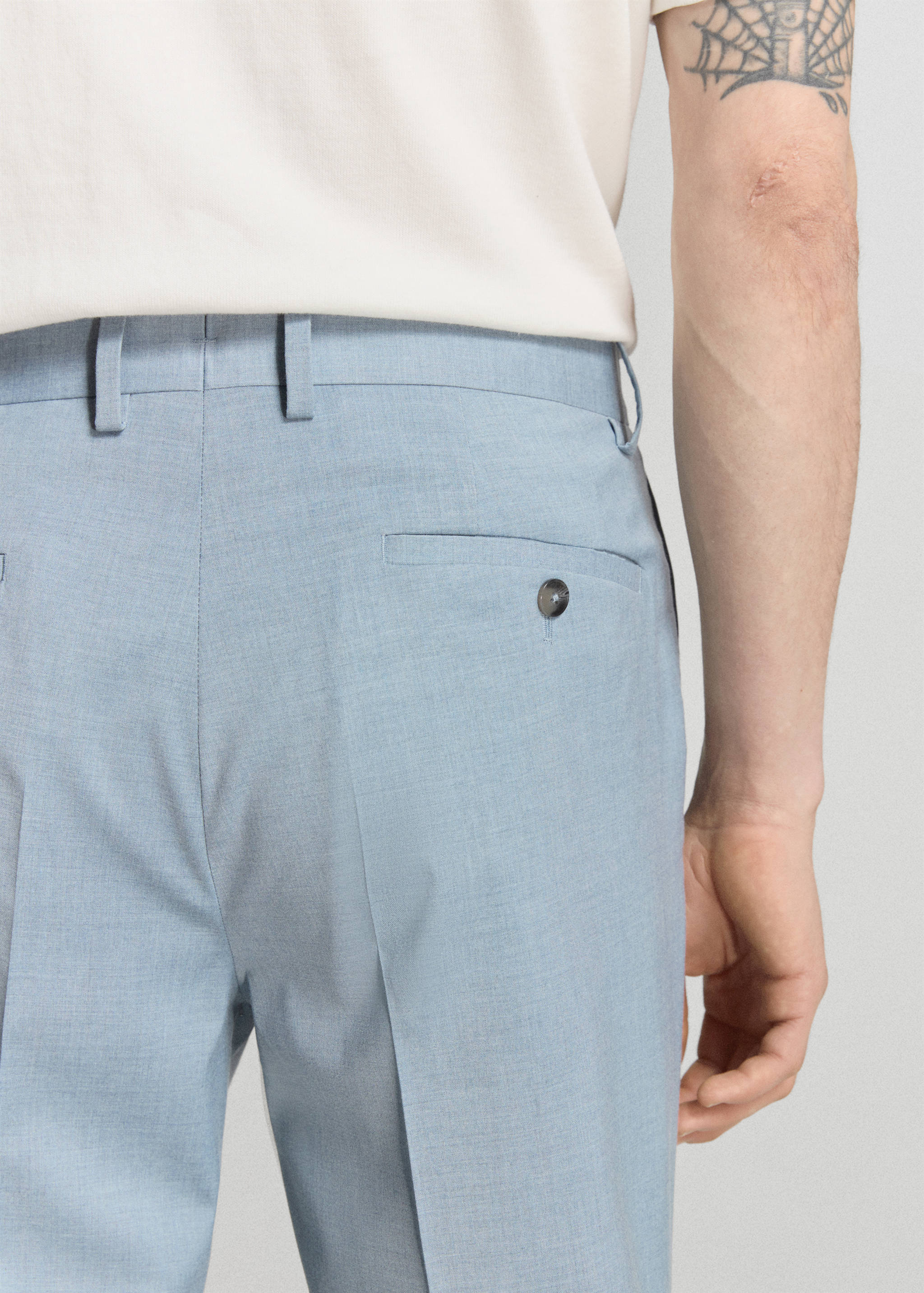 Stretch fabric super slim-fit suit trousers - Details of the article 6