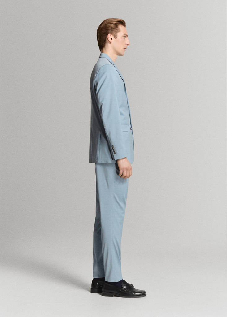 Stretch fabric super slim-fit suit trousers — Sky Blue