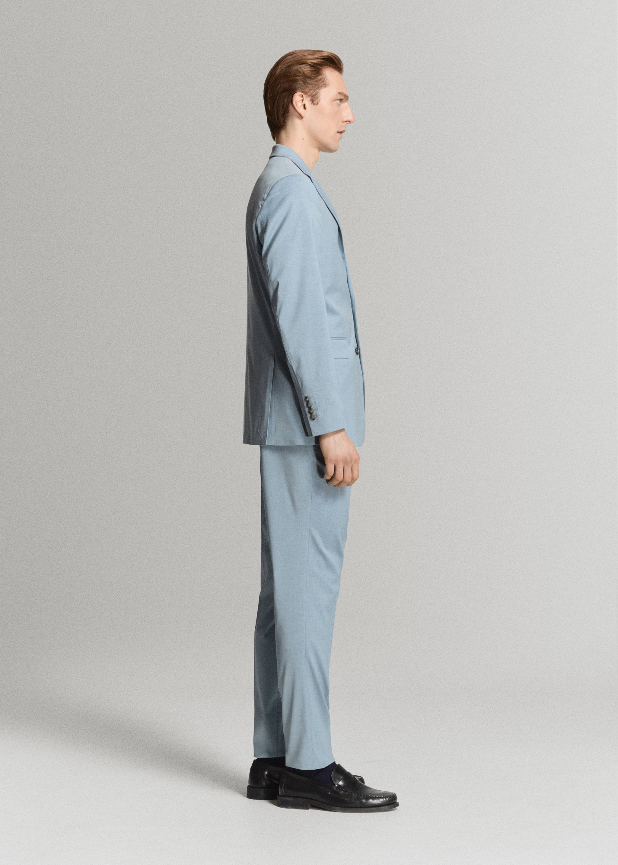Stretch fabric super slim-fit suit trousers - Details of the article 2