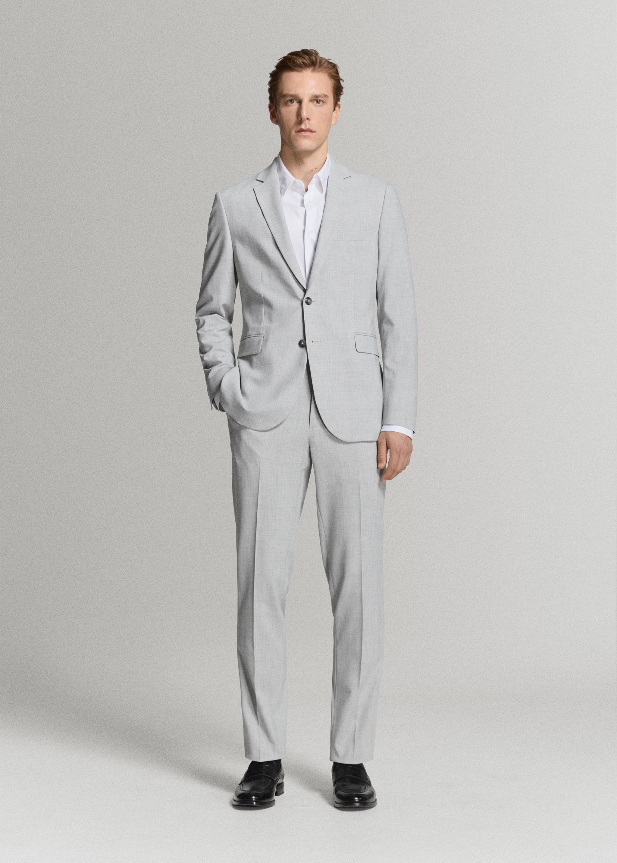 Stretch fabric super slim-fit suit trousers - General plane