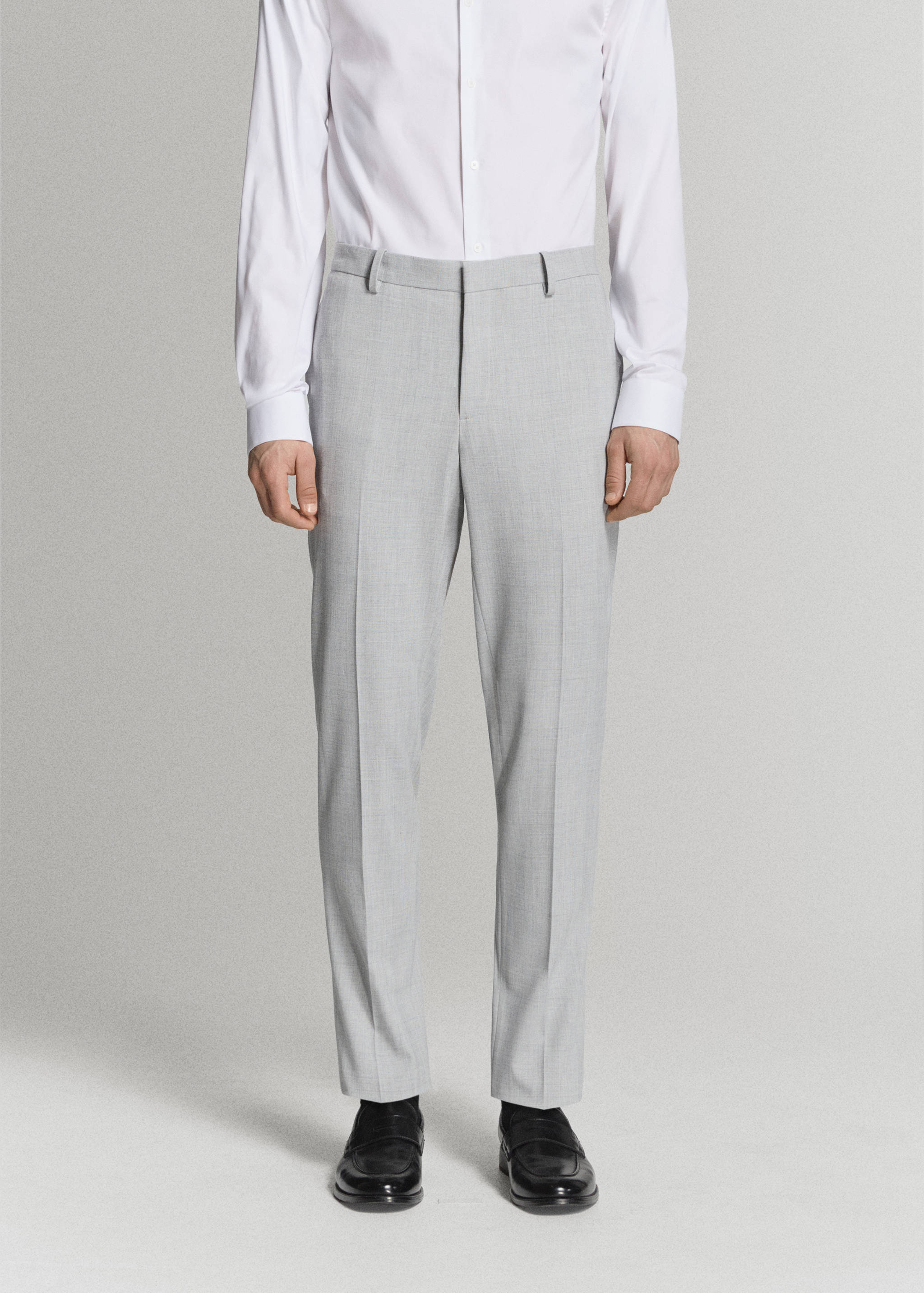 Stretch fabric super slim-fit suit trousers - Medium plane