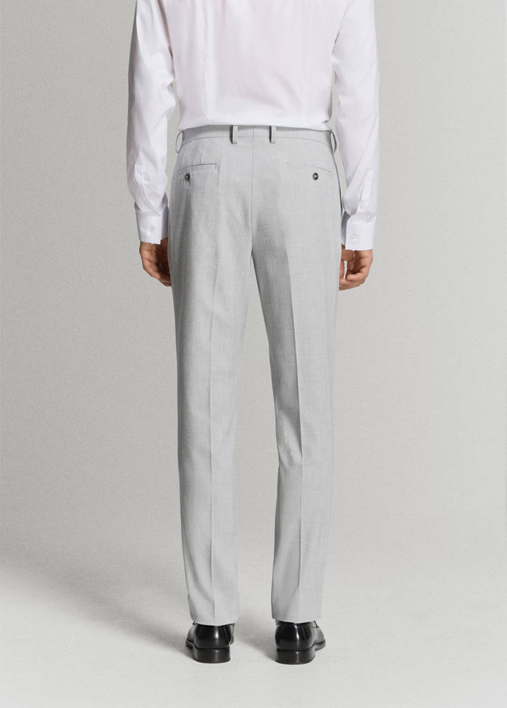 Stretch fabric super slim-fit suit trousers — Light Heather Grey