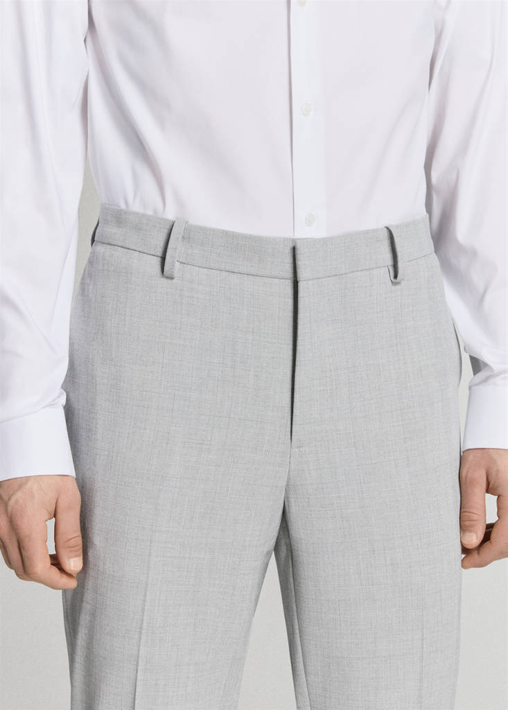Stretch fabric super slim-fit suit trousers — Light Heather Grey