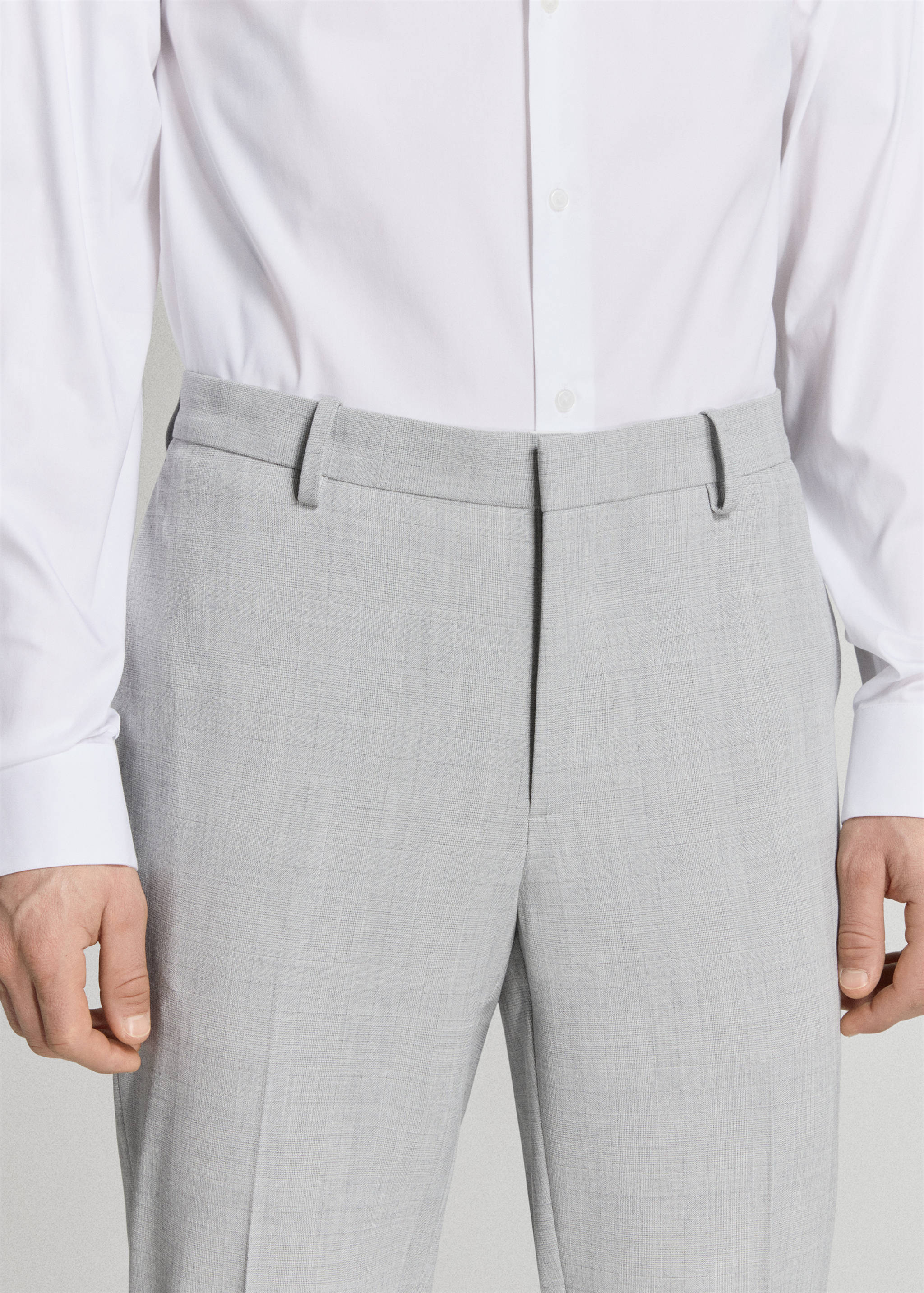 Stretch fabric super slim-fit suit trousers - Details of the article 1