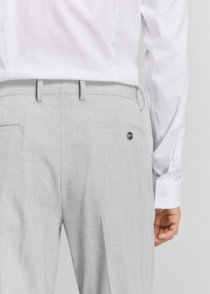 Stretch fabric super slim-fit suit trousers — Light Heather Grey