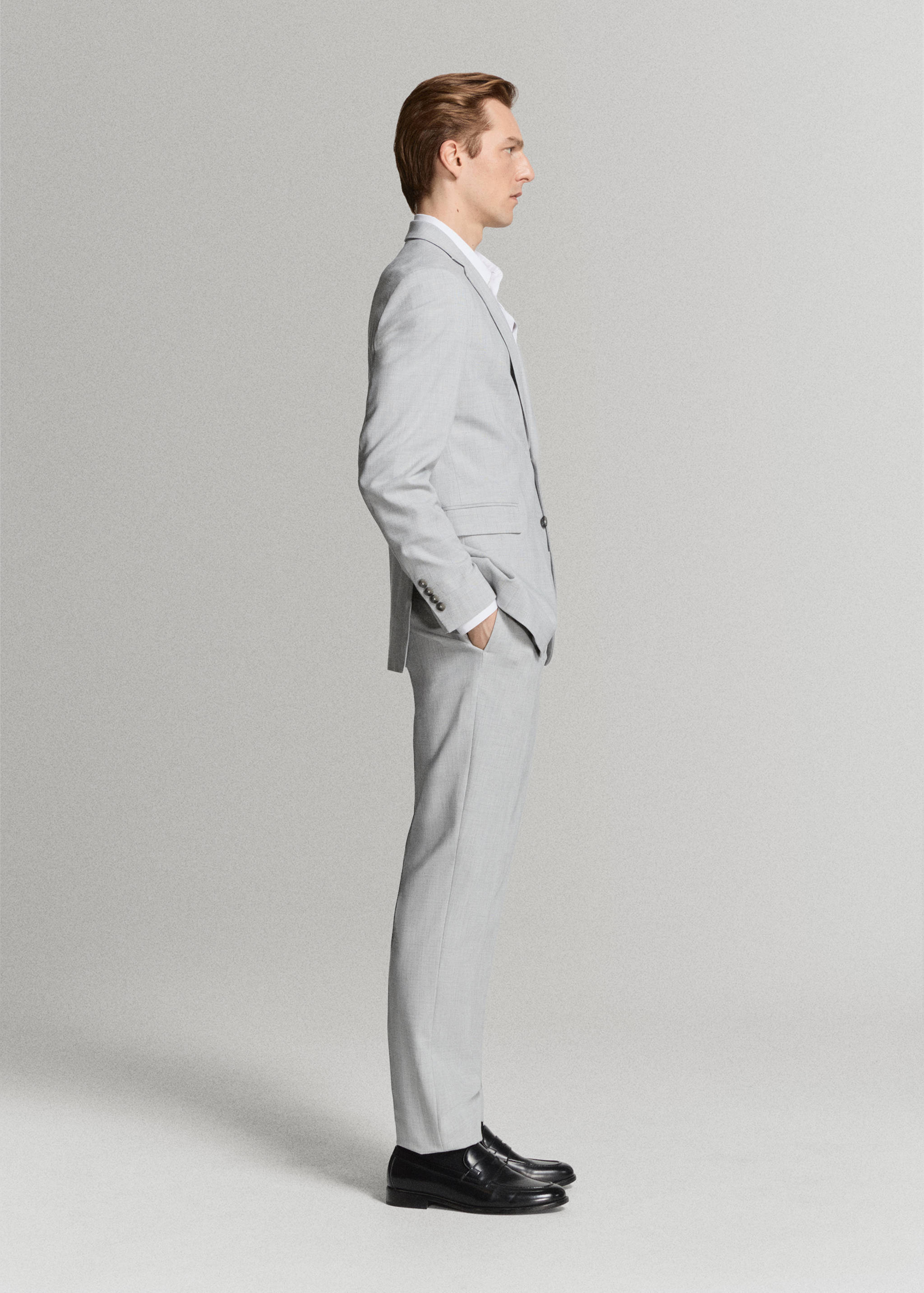 Stretch fabric super slim-fit suit trousers - Details of the article 2