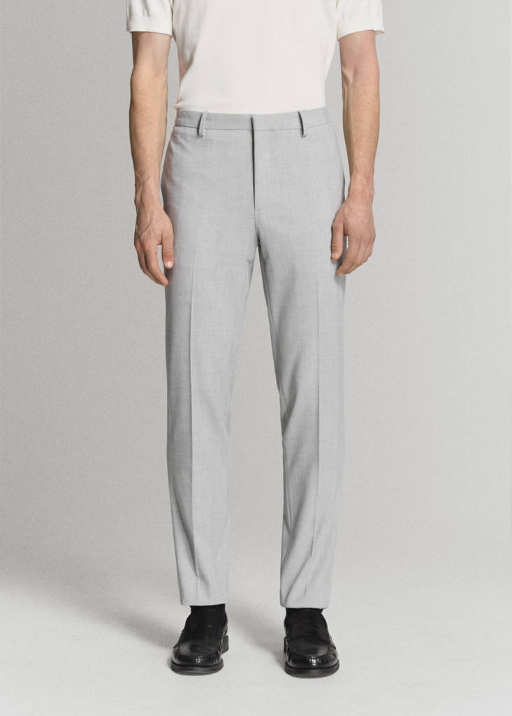 Stretch fabric super slim-fit suit trousers — Light Heather Grey