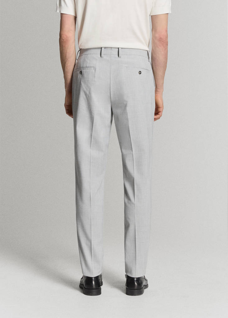 Stretch fabric super slim-fit suit trousers — Light Heather Grey