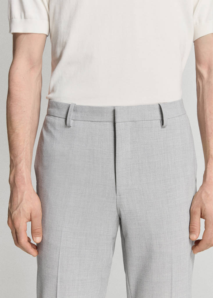 Stretch fabric super slim-fit suit trousers — Light Heather Grey