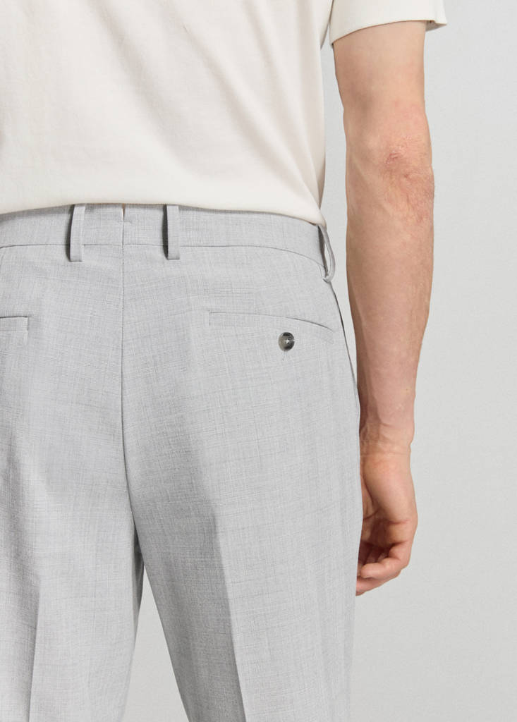 Stretch fabric super slim-fit suit trousers — Light Heather Grey