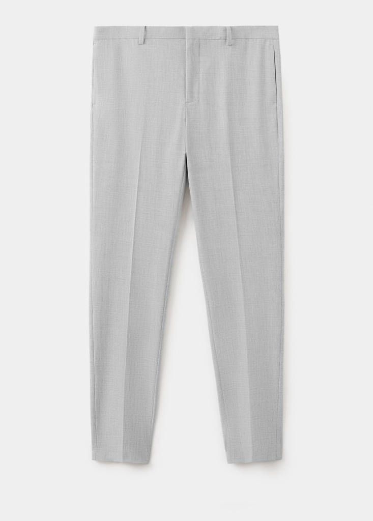 Stretch fabric super slim-fit suit trousers — Light Heather Grey