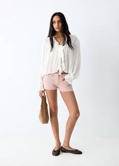 Low-waist mini shorts — Pink 2