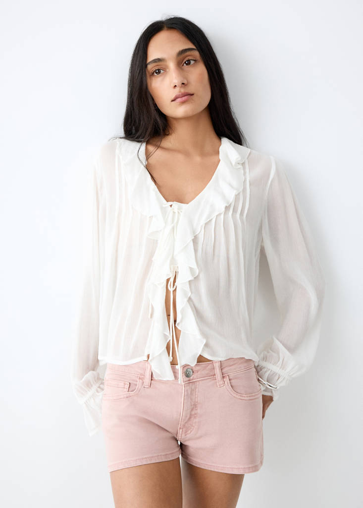 Low-waist mini shorts — Pink