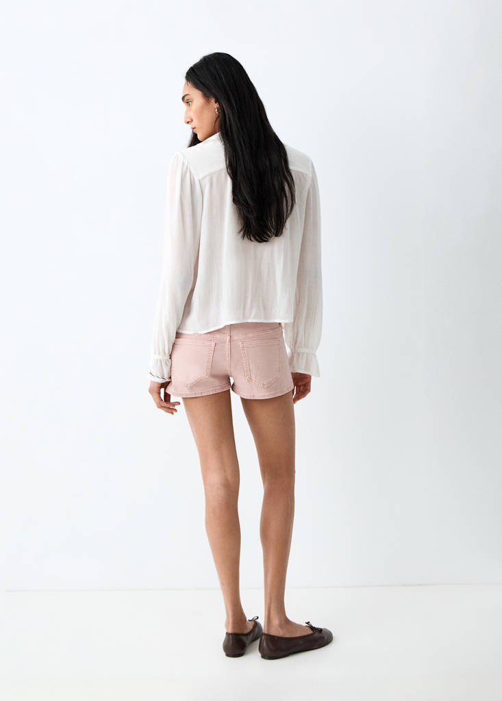 Low-waist mini shorts — Pink