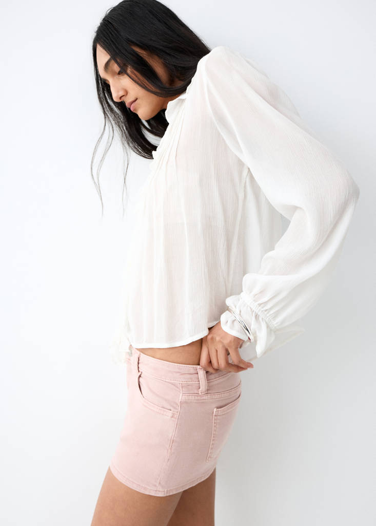 Low-waist mini shorts — Pink