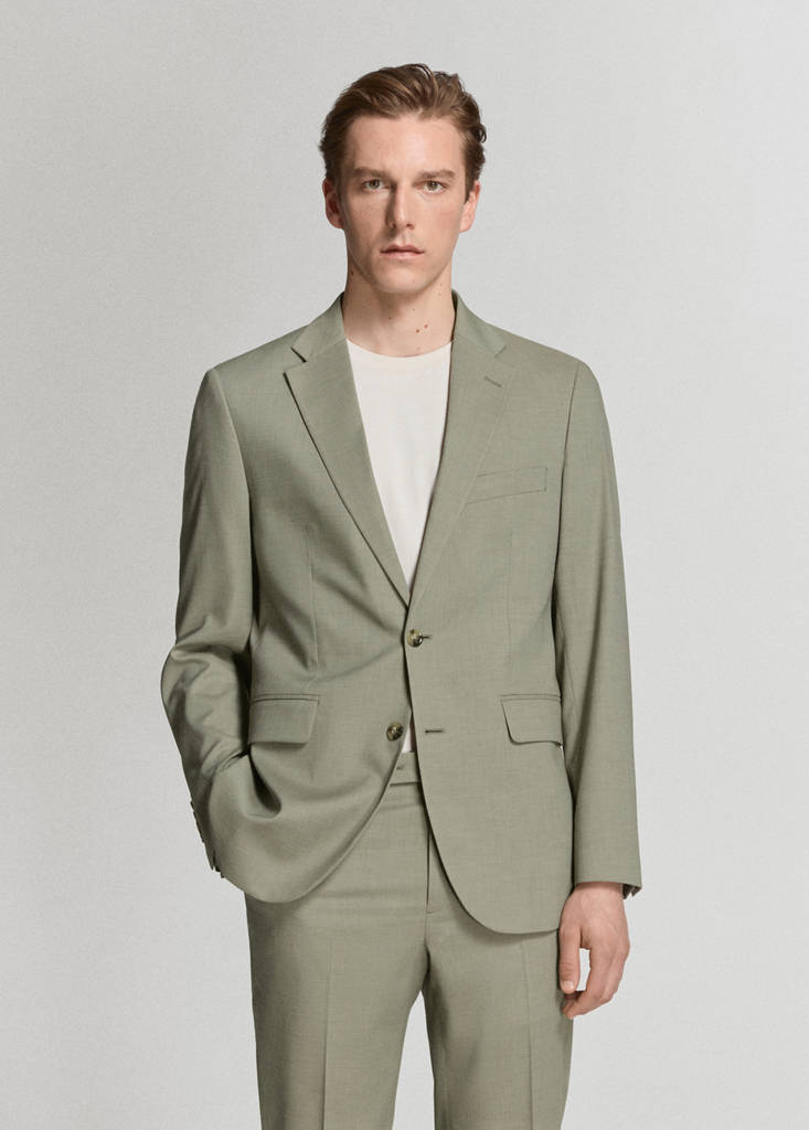 Milan slim-fit suit jacket — Green
