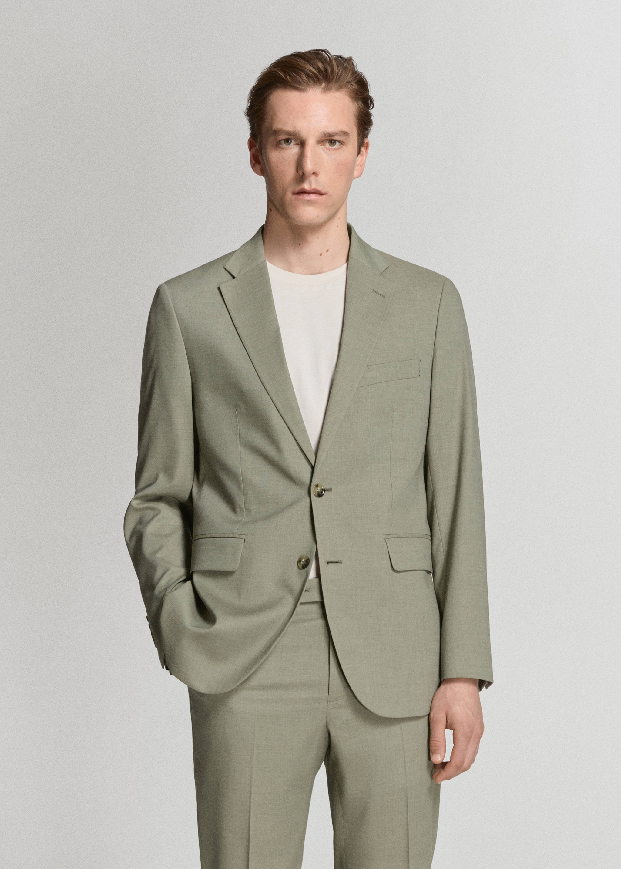 Milan slim-fit suit jacket - Medium plane