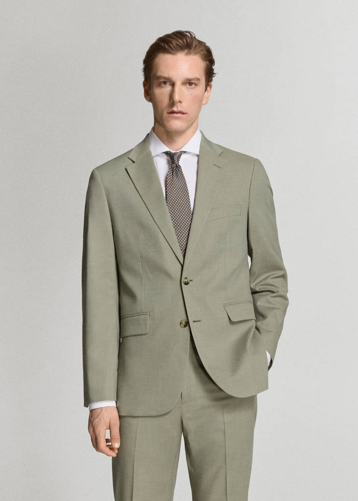 Milan slim-fit suit jacket — Green