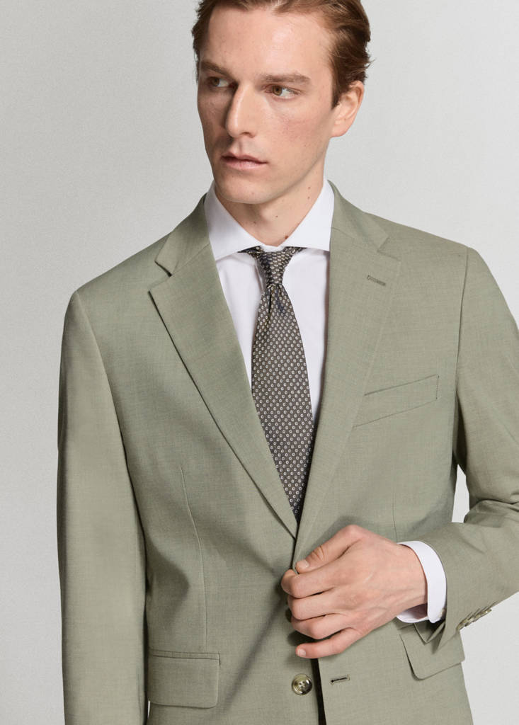Milan slim-fit suit jacket — Green