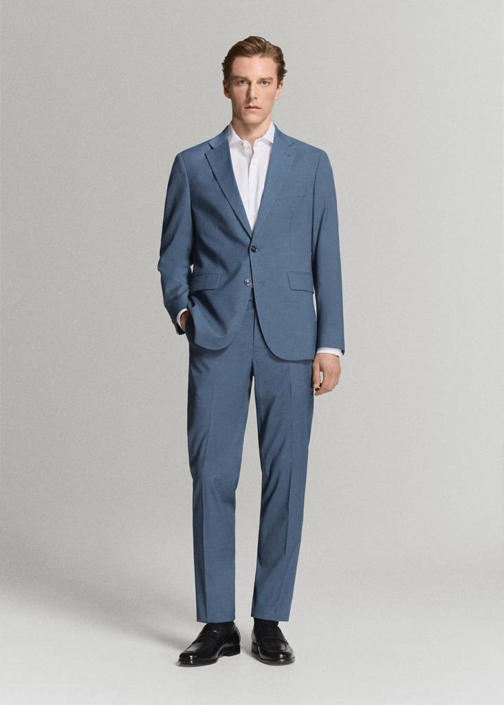 Milan slim-fit suit jacket — Indigo Blue