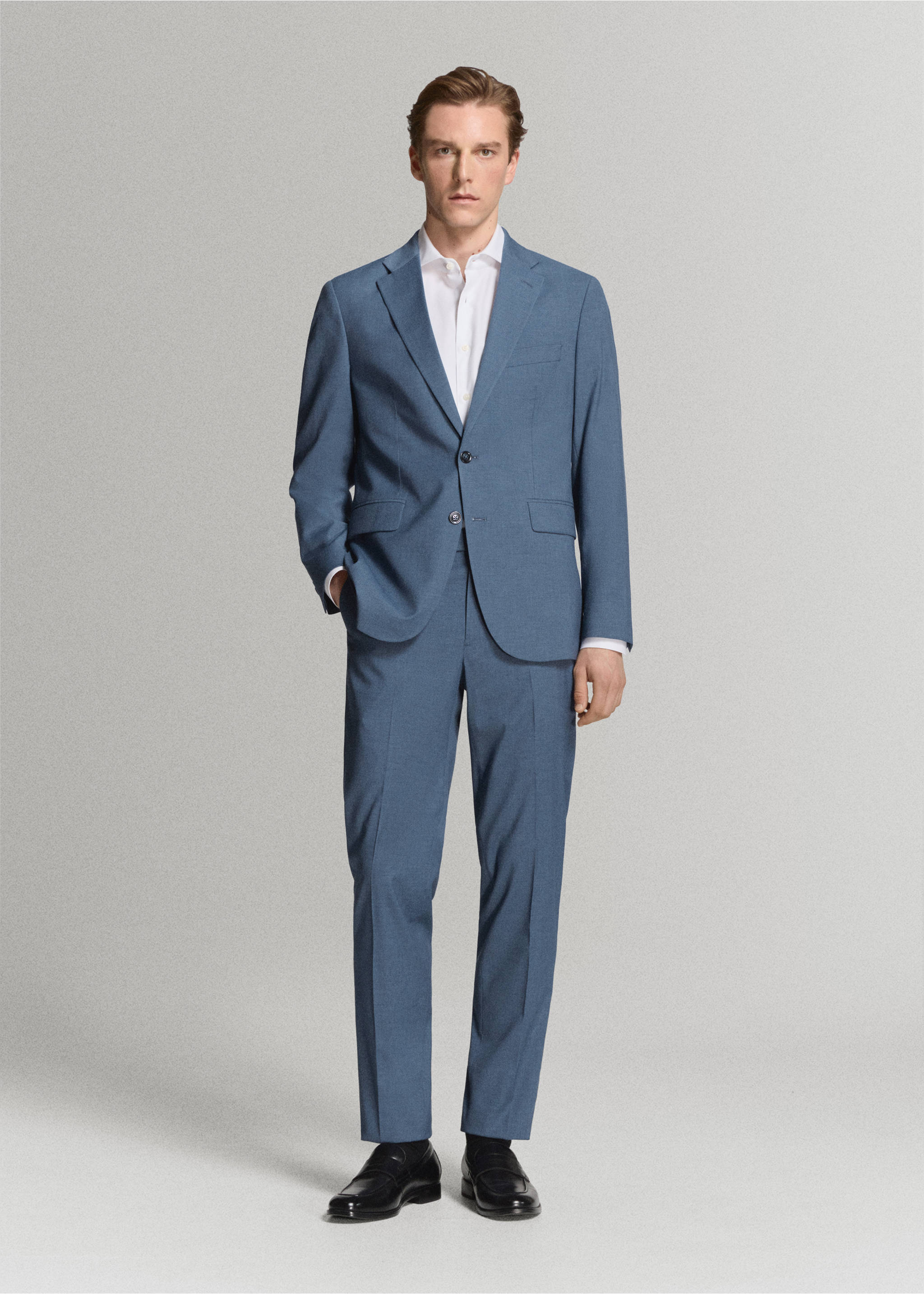 Americana traje Milán slim fit - Plano general, Azul indigo. Ref: 27025942-00.