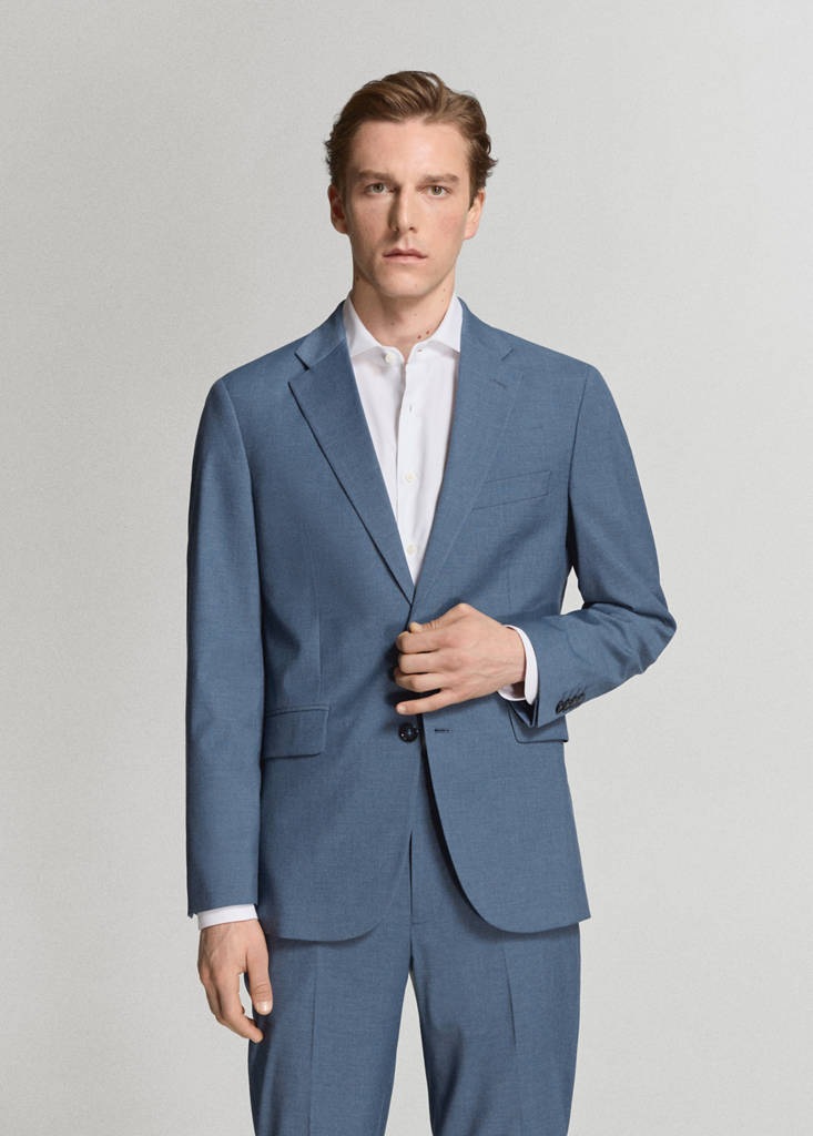 Milan slim-fit suit jacket — Indigo Blue