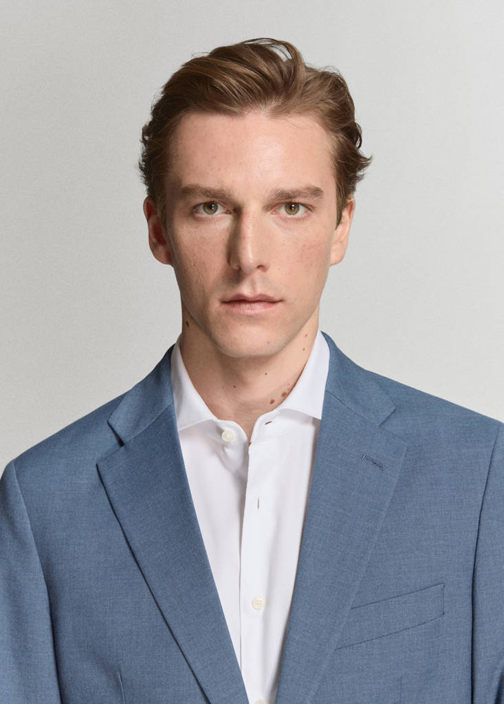 Milan slim-fit suit jacket — Indigo Blue