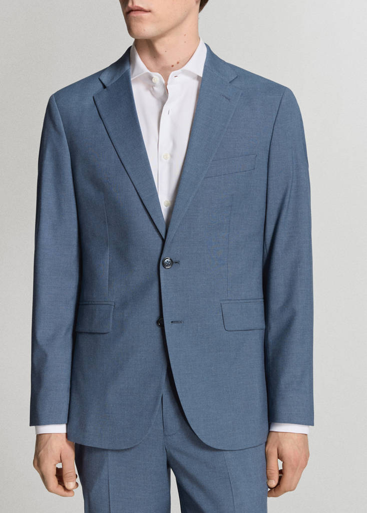 Milan slim-fit suit jacket — Indigo Blue