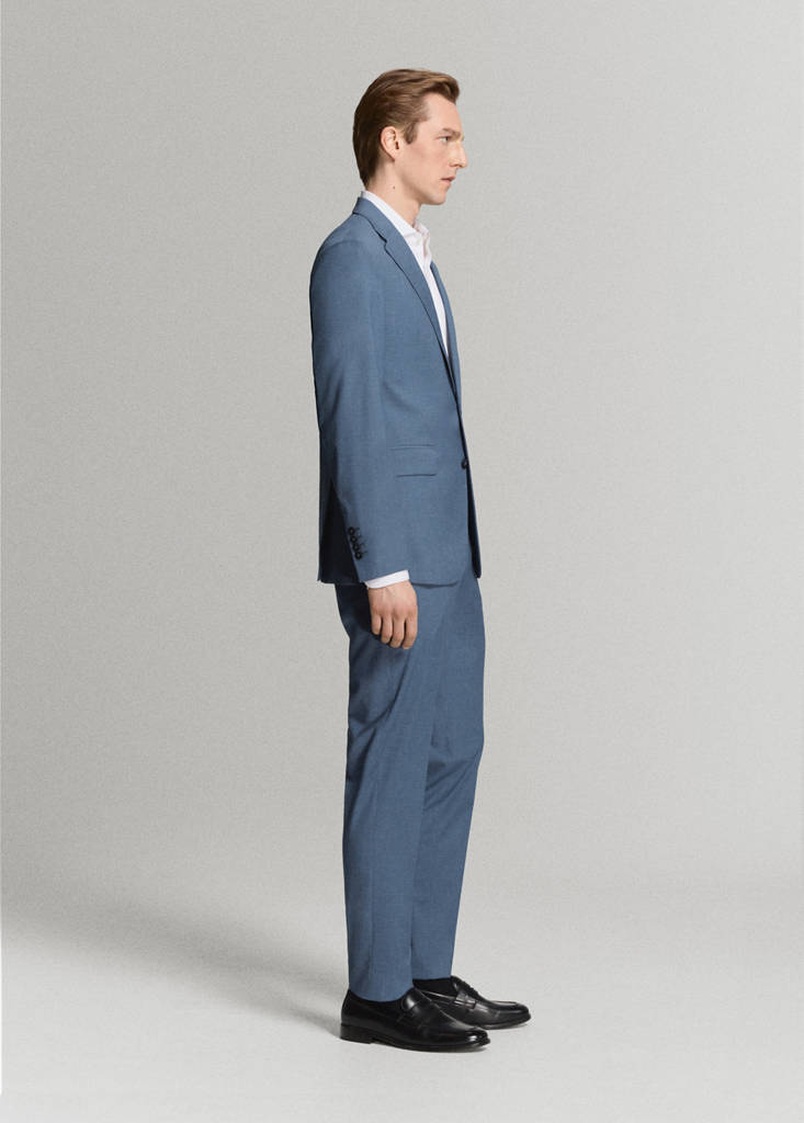 Milan slim-fit suit jacket — Indigo Blue