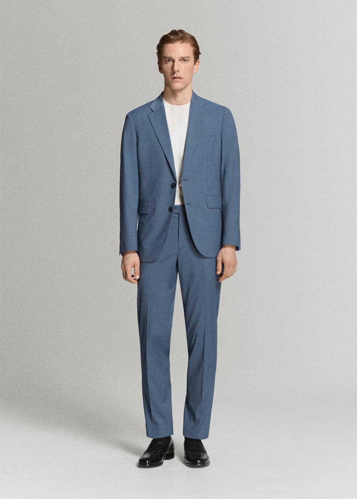 Milan slim-fit suit jacket — Indigo Blue