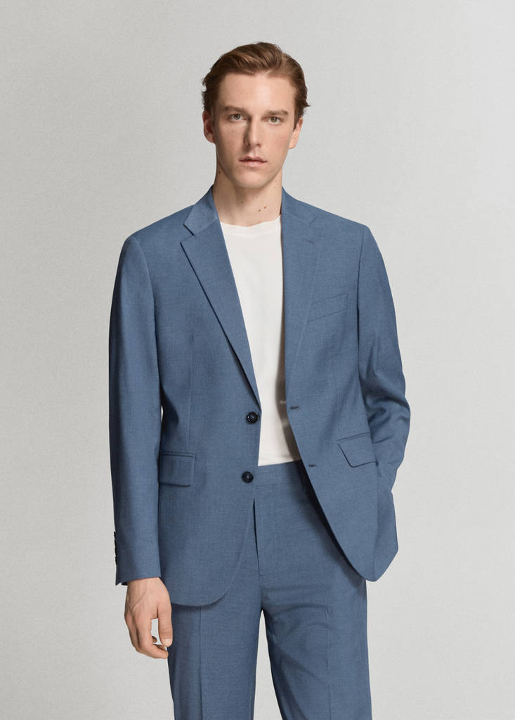 Milan slim-fit suit jacket — Indigo Blue