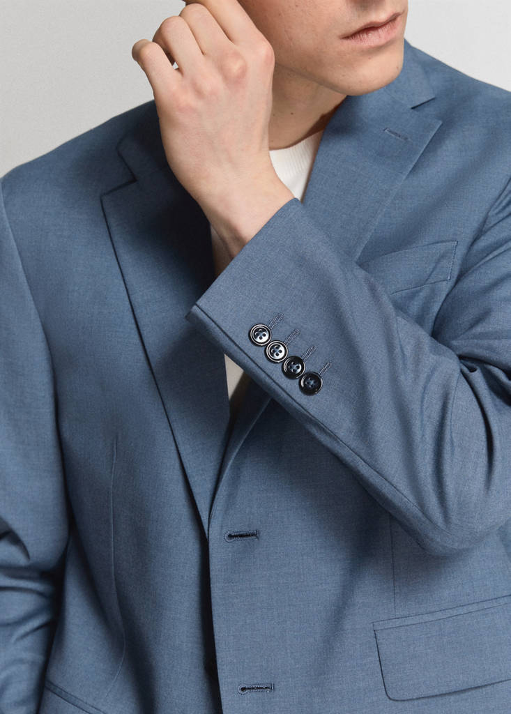 Milan slim-fit suit jacket — Indigo Blue