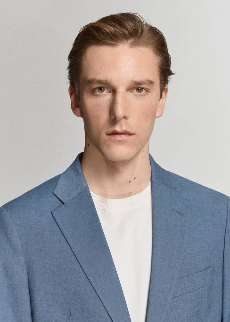 Milan slim-fit suit jacket — Indigo Blue