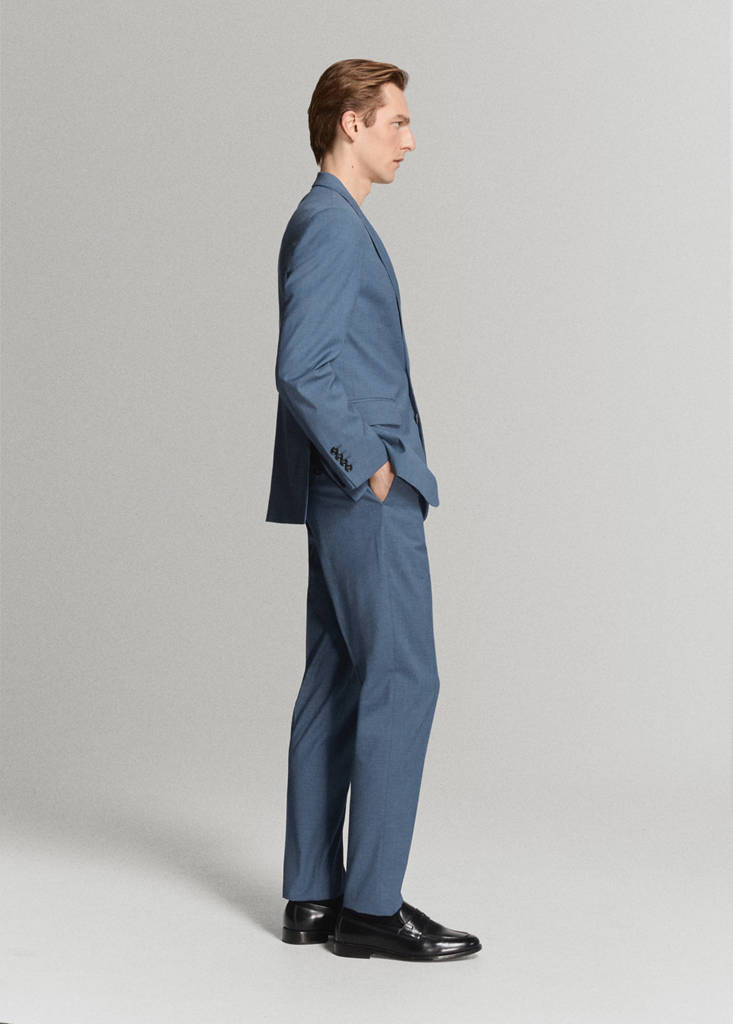Milan slim-fit suit jacket — Indigo Blue