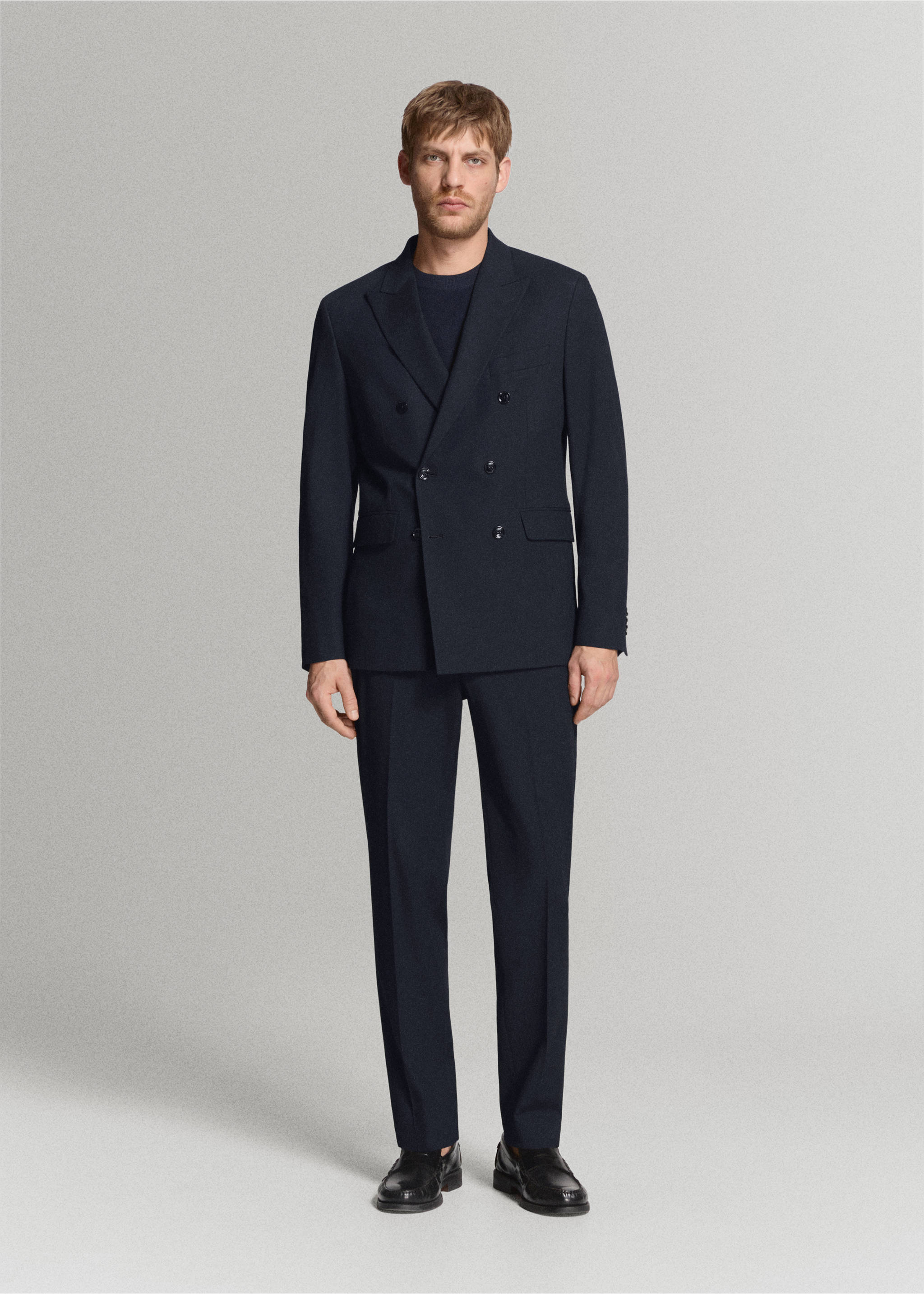 Americana traje Mónaco cruzada slim fit - Plano general, Azul marino. Ref: 27025943-01.